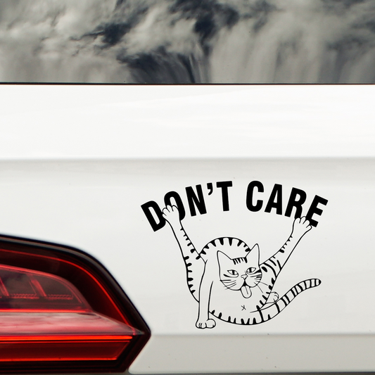 Cat Don't Care Sticker